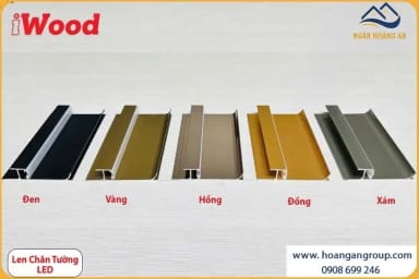 Nẹp Nhôm Len Chân Tường LED Ốp Tấm Than Tre Iwood