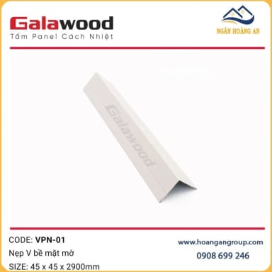 Nẹp V Trang Trí cho Panel cách nhiệt màu Trắng 45 x 45 x 2900mm - Hanawood