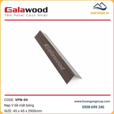Nẹp V Trang Trí cho Panel cách nhiệt màu Nâu Walnut 50 x 50 x 2900 mm - Hanawood