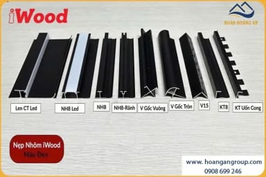 Phụ Kiện Nẹp Nhôm Ốp Tấm Than Tre iWood Màu Đen