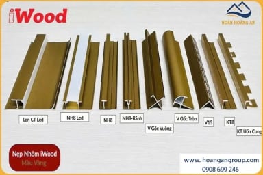 Phụ Kiện Nẹp Nhôm Ốp Tấm Than Tre iWood Màu Vàng