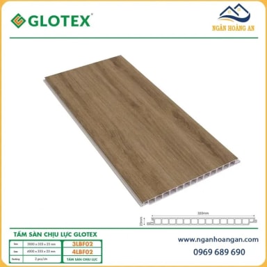 Sàn Nhựa Chịu Lực Gác Lửng Glotex 4LBF02 Vân Nâu 4M - Hanawood