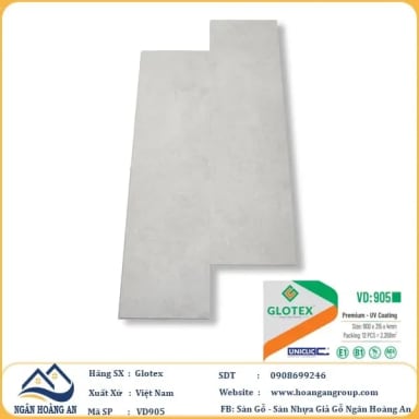 Sàn Nhựa Hèm Khóa Giả Bê Tông, Giả Vân Đá Glotex VD905 - Hanawood