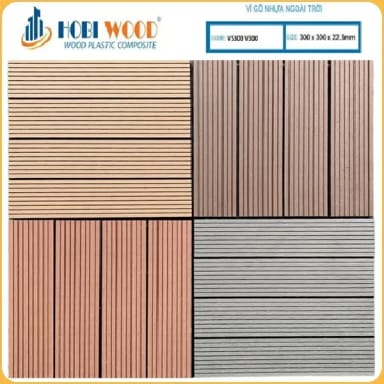 Vỉ Gỗ Nhựa Ngoài Trời Hobi Wood Vân Sọc - Hanawood