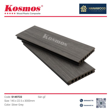 Sàn Lỗ Tròn 2 Da Kosmos S145T22 Silver Grey - Hanawood Quận 11 TP.HCM
