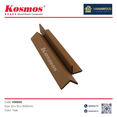 Nẹp V 2 Da Kosmos V50X50 Teak - Hanawood Biên Hòa Đồng Nai