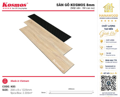 Lót Sàn Gỗ Kosmos K85 8mm Cốt Xanh Chống Trầy Xước Bề Mặt