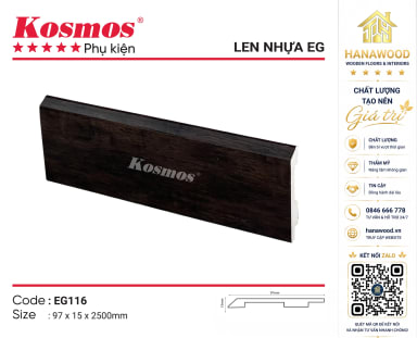 Len Chân Tường Nhựa Kosmos EG116 Cao 97mm màu nâu cà phê