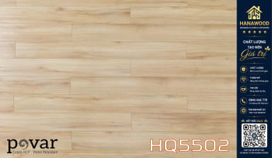 Lót Sàn Gỗ Povar HQ5502 8mm chi tiết hèm khóa phủ sáp chống thấm