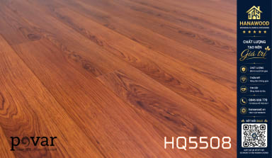 Lót Sàn Gỗ Povar HQ5508 8mm góc cạnh mộng hèm phủ sáp bảo vệ