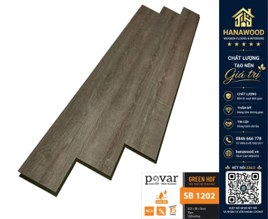 Lót Sàn Gỗ Povar SB1204 12mm cận cảnh vân gỗ sồi tươi sáng trẻ trung
