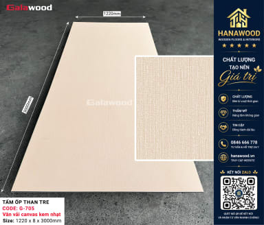 Galawood G-705 8mm Vân Vải Canvas Kem Nhạt ấm cúng trang nhã