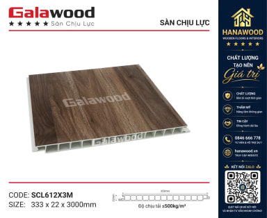 Sàn Nhựa Chịu Lực Giả Gỗ Galawood SCL612X3M chống ẩm mốc mối mọt tối ưu