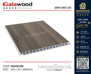 Tấm Sàn Chịu Lực PVC Galawood SK606X3M chịu va đập mạnh không bám bụi