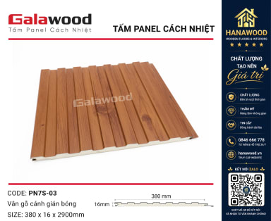 Tấm Ốp Tường Cách Nhiệt Panel Galawood PN7S-03 Vân Gỗ vân sần tự nhiên