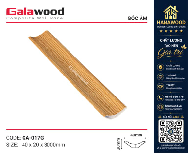 Phào Góc Âm Nhựa Giả Gỗ Kosmos GA-017 bo góc âm vách tường sắc nét