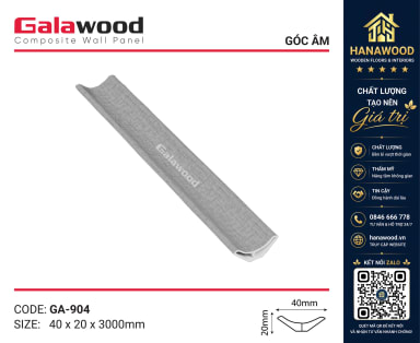 Phào Góc Âm Giả Vân Vải Galawood GA904 xám kem thanh lịch
