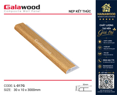 Nẹp Kết Thúc Tấm Ốp Tường Giả Gỗ Kosmos L-017 chốt viền mép tấm