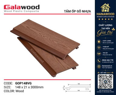 Ốp Vách Gỗ Nhựa Ngoài Trời Galawood GOP148VG Wood chất liệu composite độ bền vượt trội
