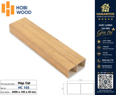 Thanh Lam Nhựa Giả Gỗ Trang Trí Hobiwood HC105 Kích Thước 50x100mm tone màu mộc mạc sang trọng