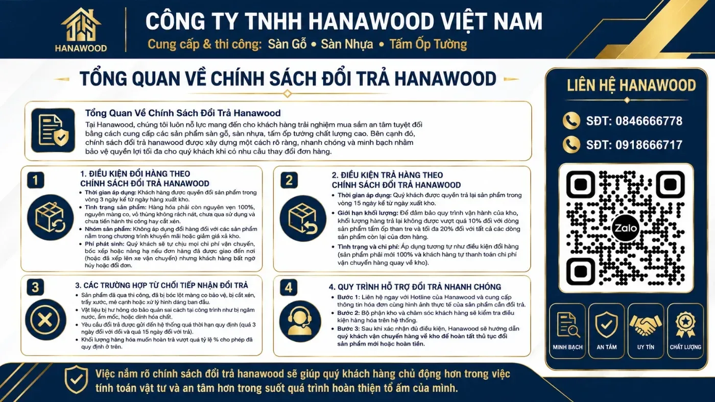 Chính sách đổi trả của Hanawood Việt Nam