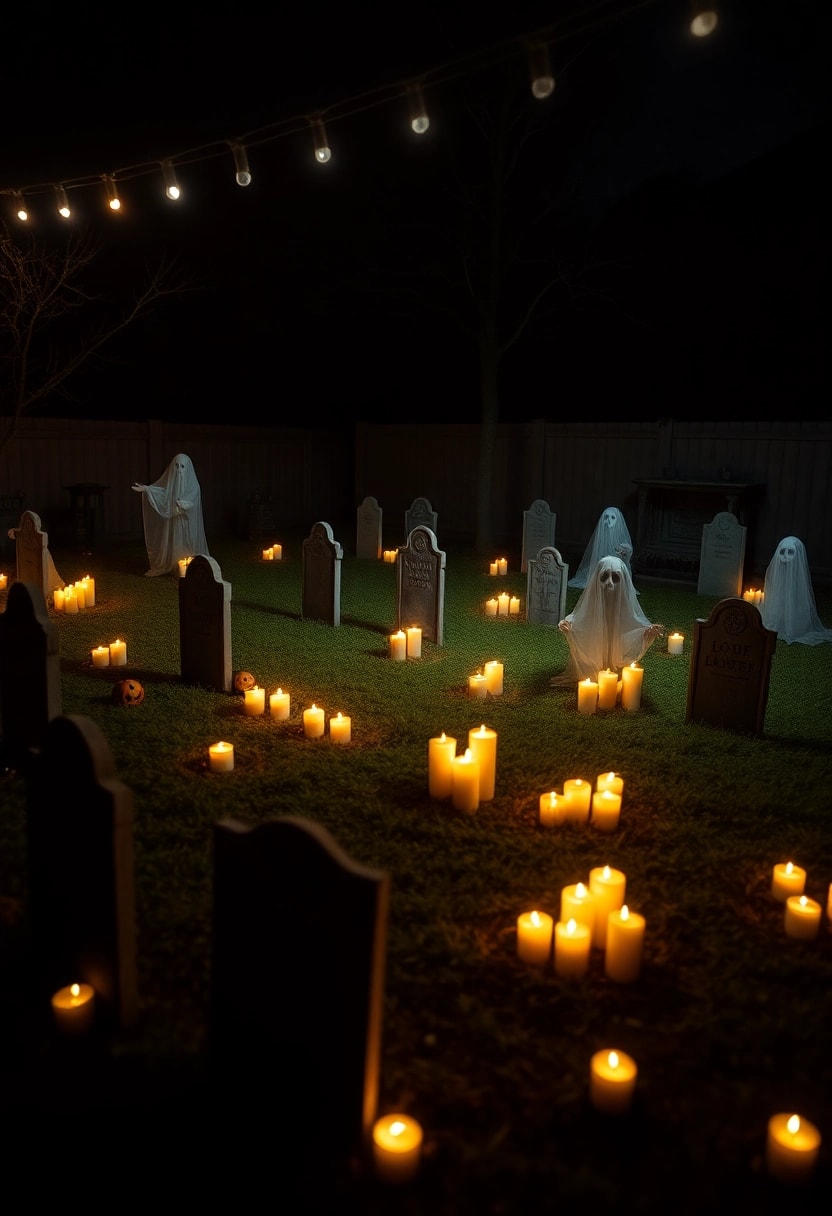 Creepy Candlelit Cemetery