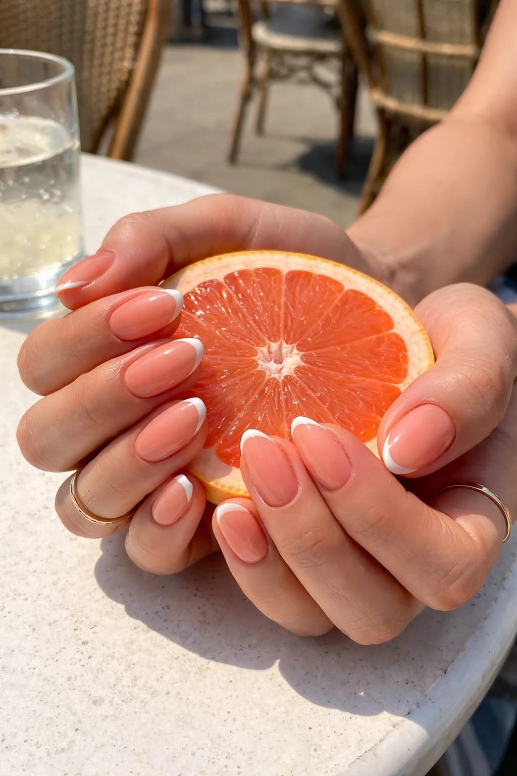 Sunlit Coral French Almonds for Summer Sips