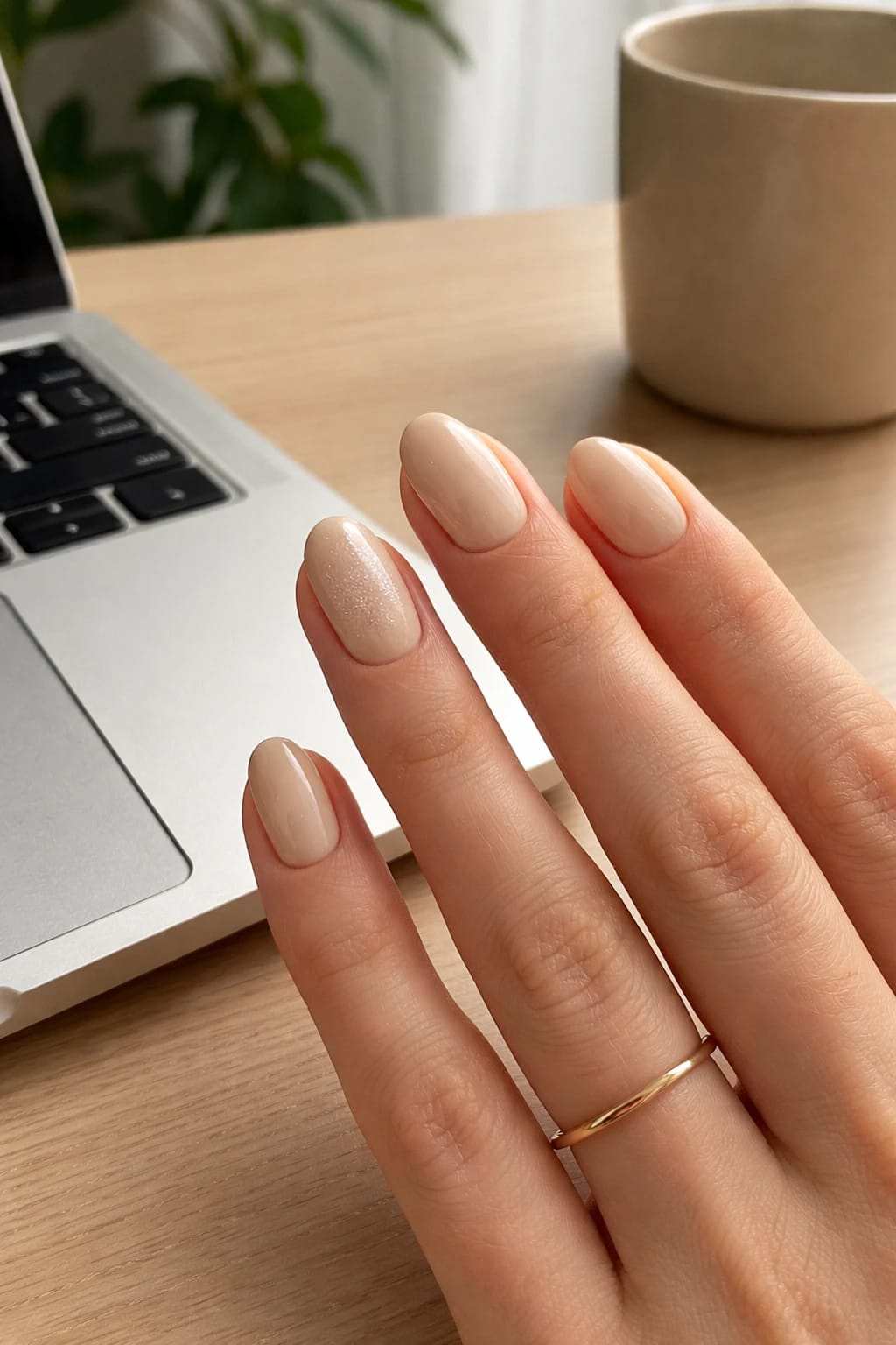 Milky Nude Short Almonds for Everyday Polish