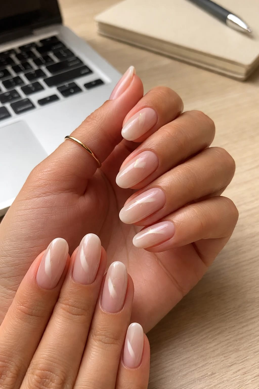 Barely-There Nude Almond Cat Eye for Desk Days