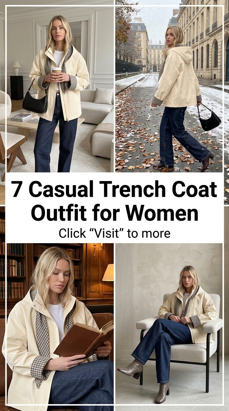Neutral Hooded Trench with Dark Jeans for Effortless Everyday Style