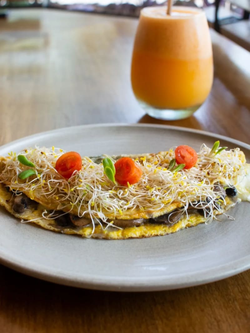 OMELETTE DE HONGOS Y ESPINACA