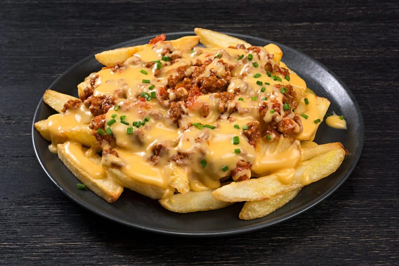Papas con cheddar