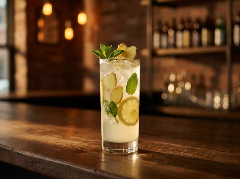 Limonada con Menta y Jengibre