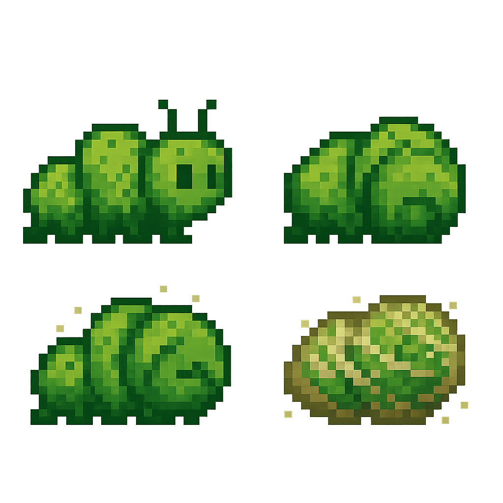 Cocoon Roll - 4 frame sprite animation