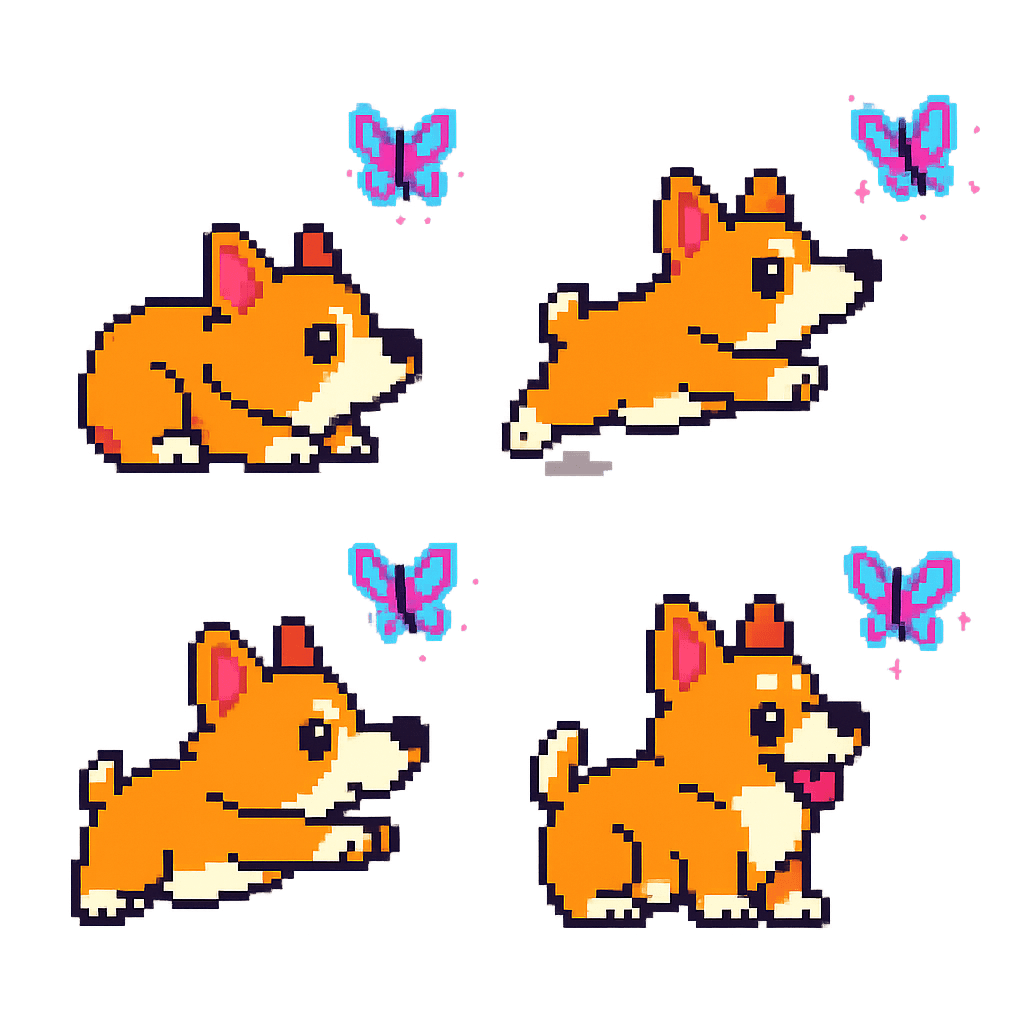 Pop Jump: Butterfly Dash - 4 frame sprite animation