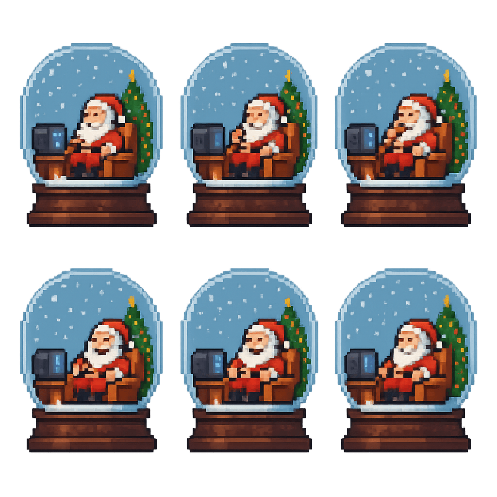 Santa's Globe - 6 frame sprite animation