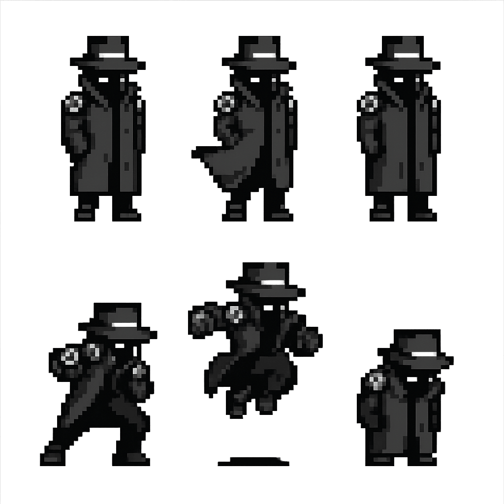 Noir Gasket Pant - 6 frame sprite animation
