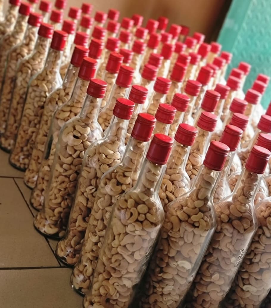 Carton of cashew nuts 