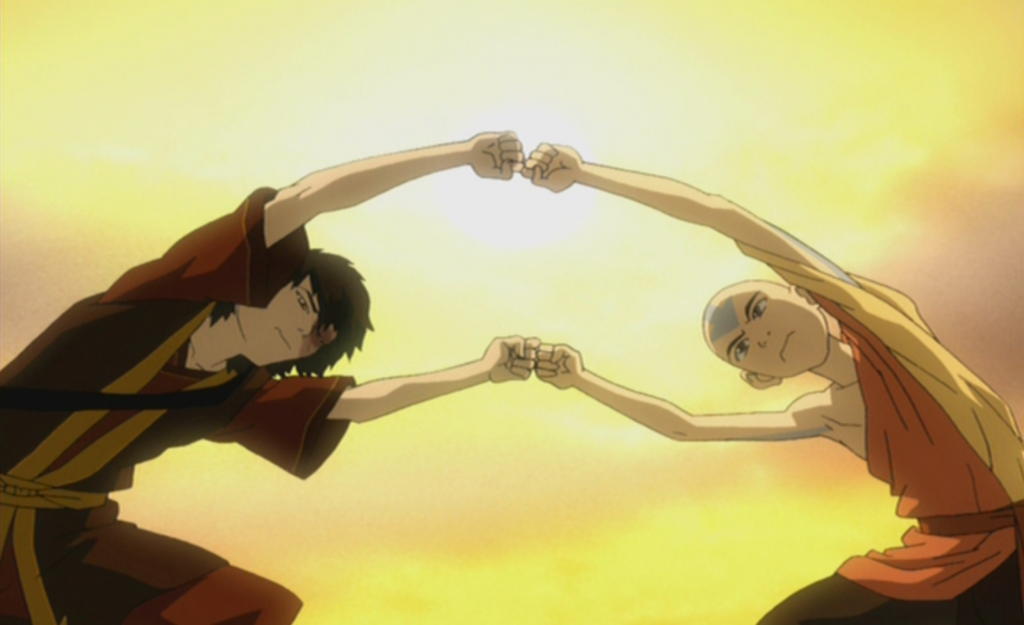 Aang and Zuko Learn Firebending with Dragons