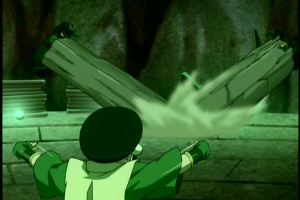 Toph battles the Dai Li Under Lake Laogai