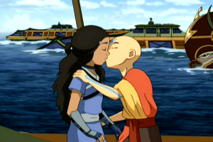 Aang Kisses Katara