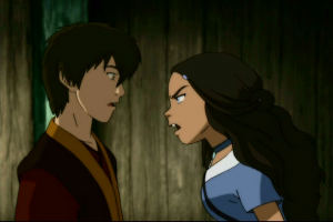 Katara threatens Zuko