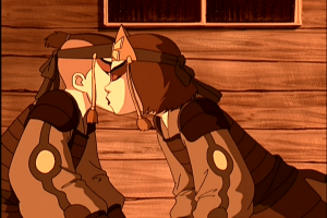 Suki kisses Sokka