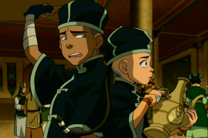 Sokka and Aang as Busboys