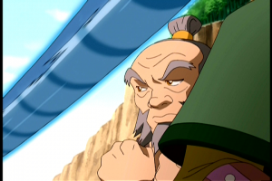 Iroh notices the spirit of Roku's Dragon Fang.