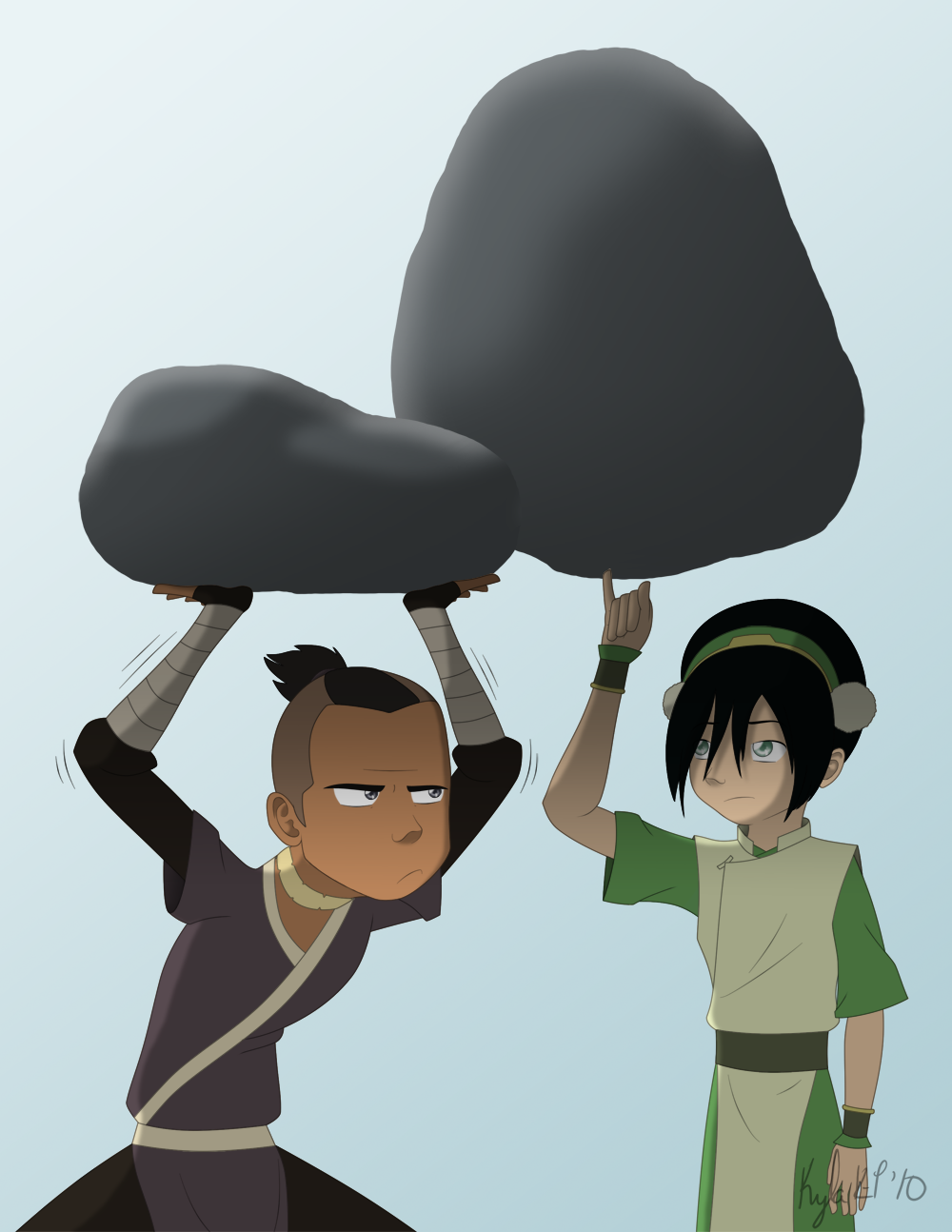 Toph loves to rub it in