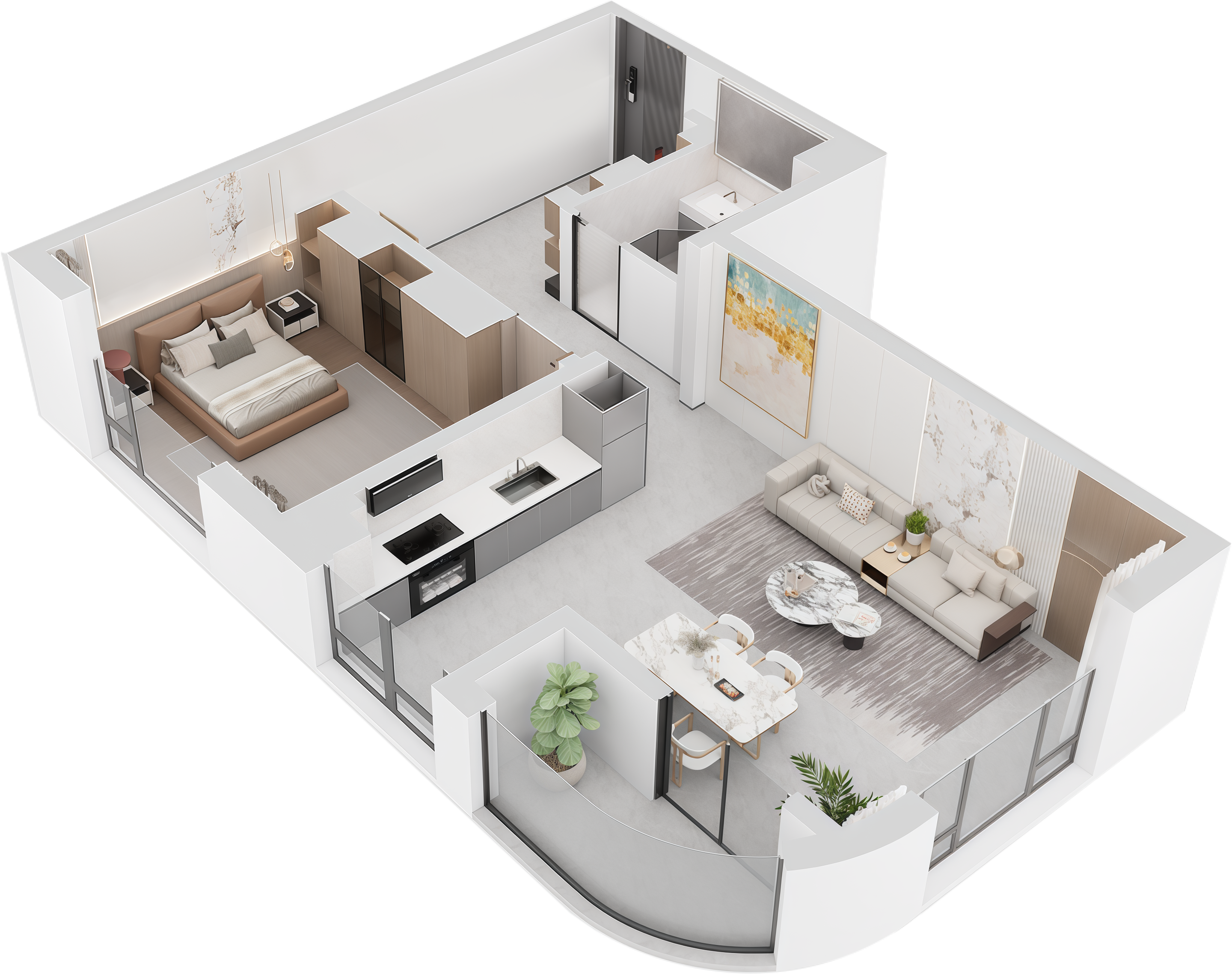 1-комнатная квартира 57,03 м²