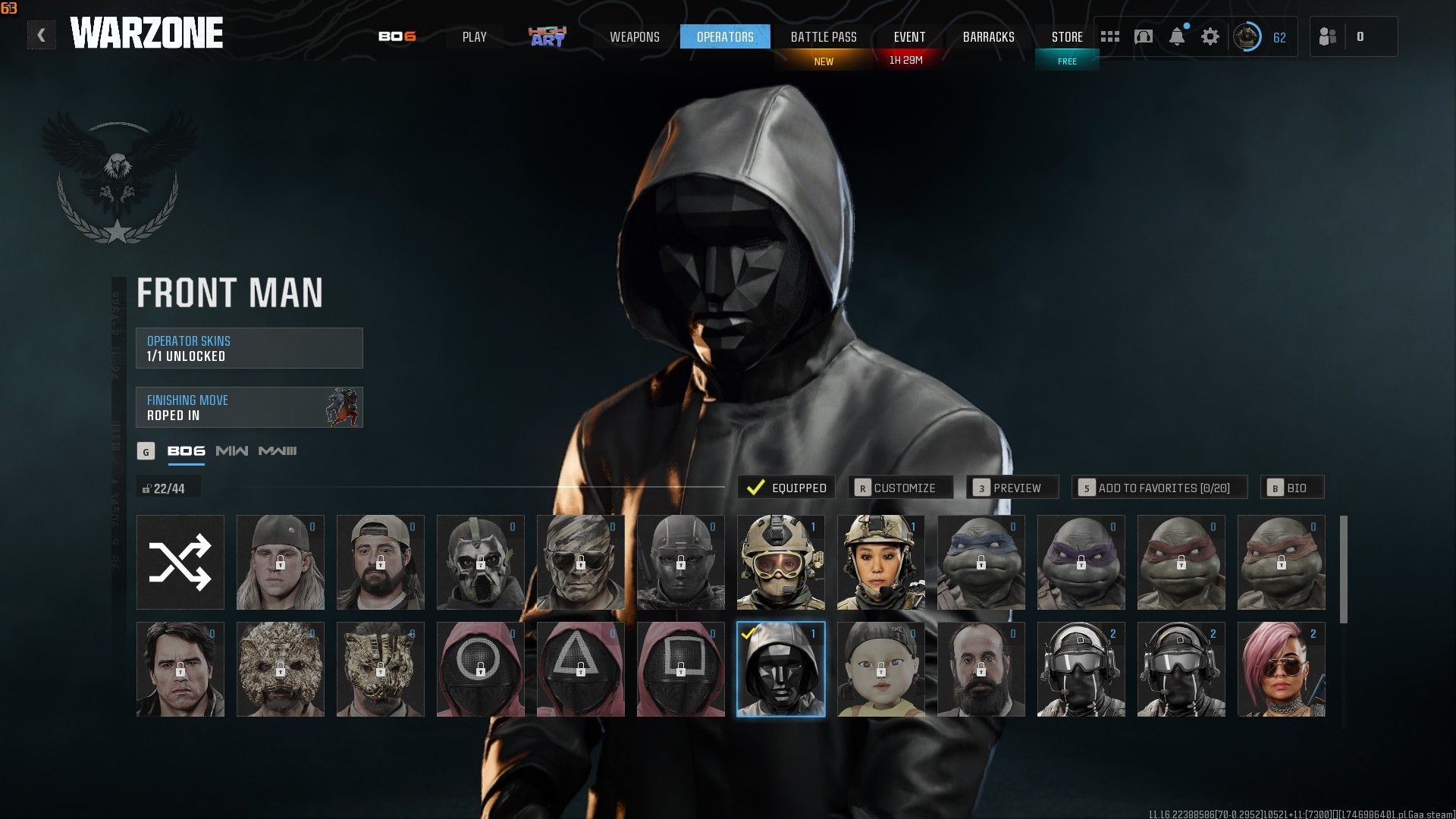 ⭐【WZ4/BO6】🔥【Prestige Master】Front Man Skin | x55 Mix Guns Leveled | Kar98 Max | x4 Battlepass Skins | x2 Blackcells | x6 Bundles | Michael Myers..