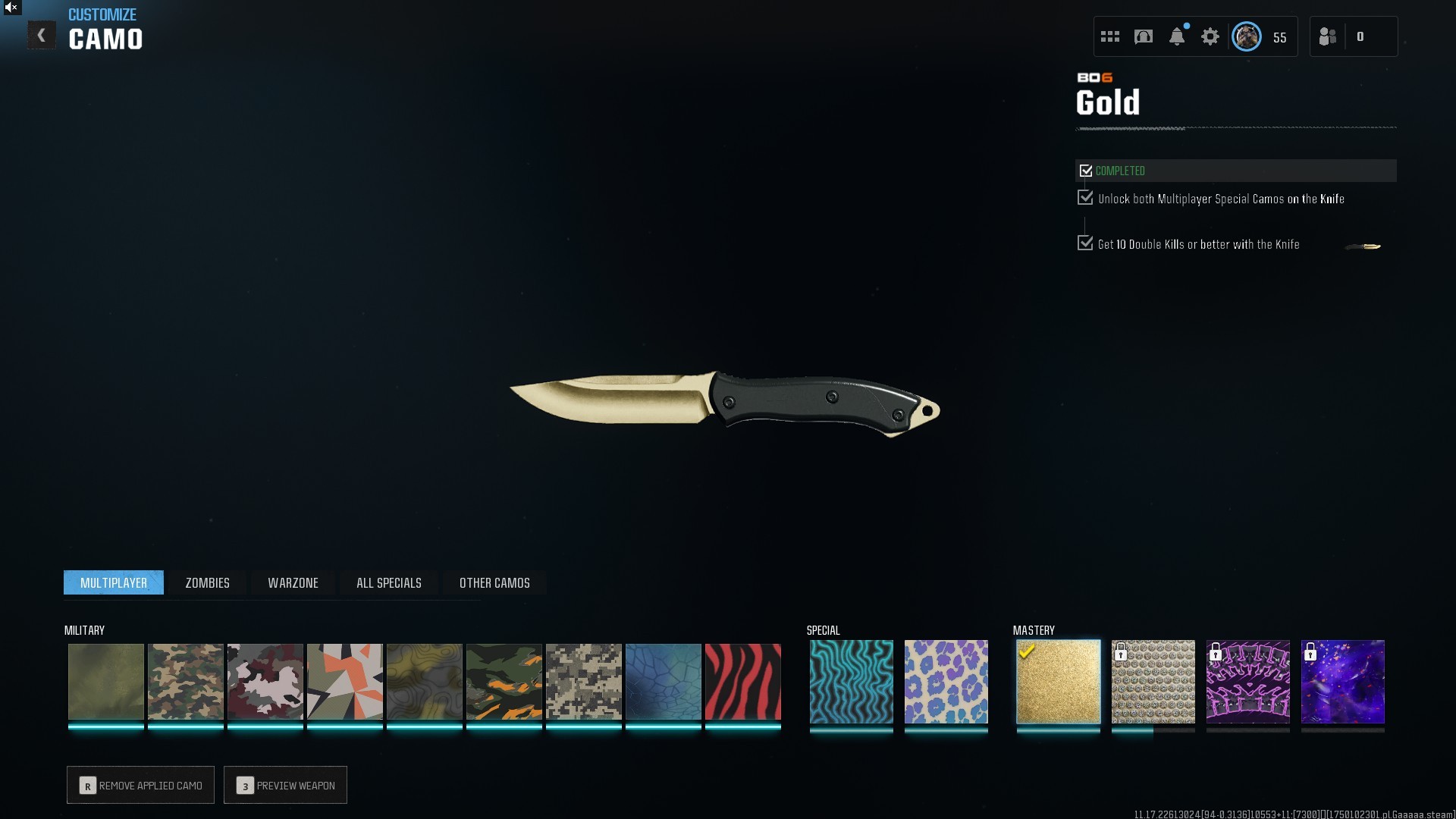 ⭐【Prestige 1】🔥 x10 Bo6 Guns | x7 Gold Camo | Squid Game Skins | x3 Skins | Ranked Ready 50+ Wins