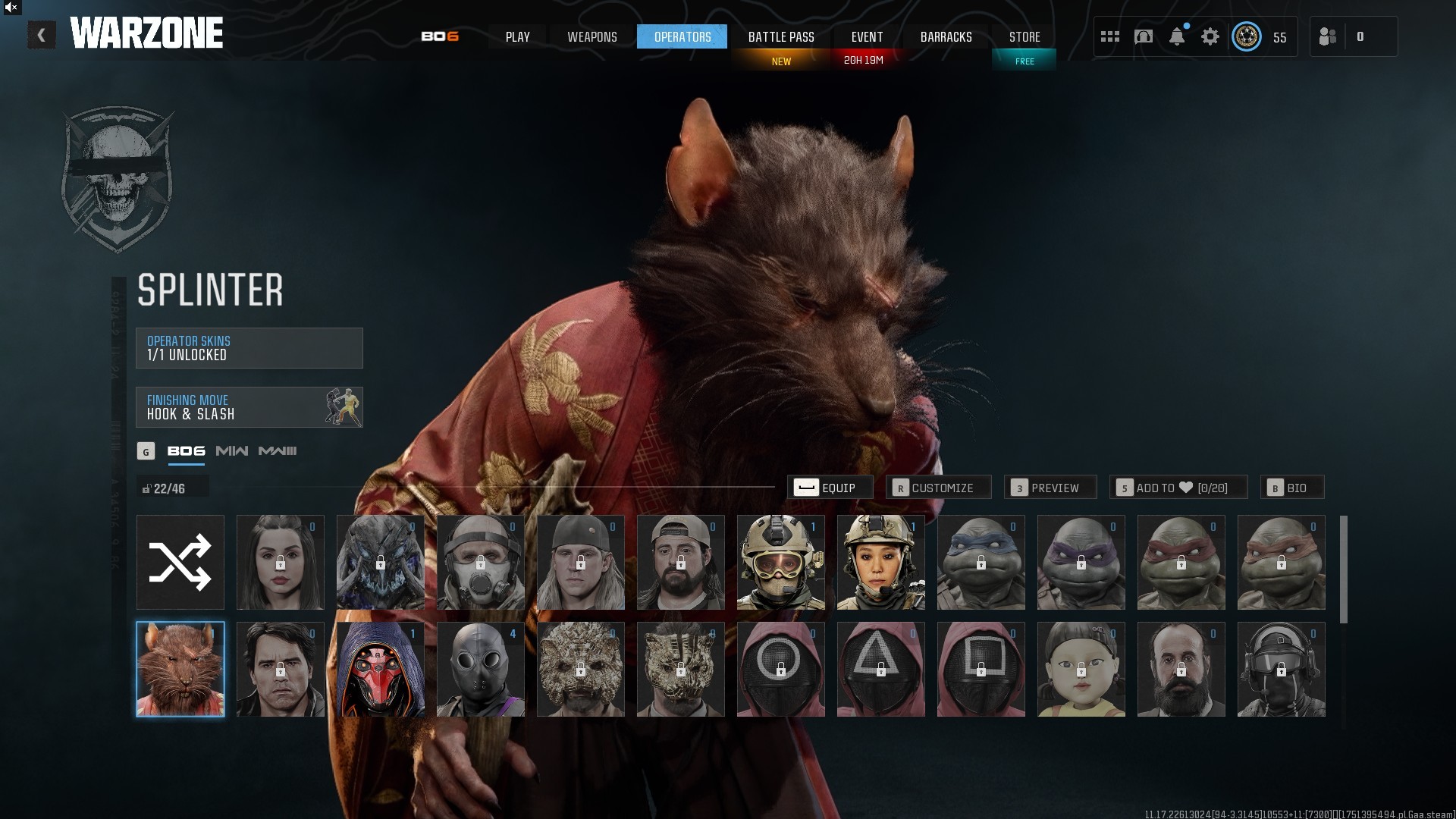 ⭐【Level 55】🔥 Rare Splinter Skin | x4 Bundles | Blackcell S2 Max | Some Guns Leveled
